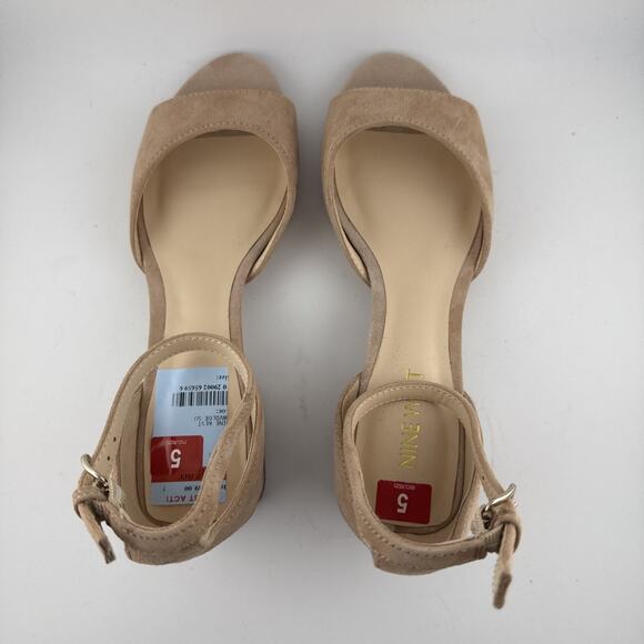 Nine West Women's Volor Heeled Open Toe Natural Sandals Size 5 M NWB - Picture 11 of 12